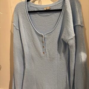 Free People Intimately Light Blue Cozy Bodysuit